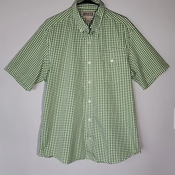 Duluth Trading Co. Mens short sleeve button down Large shirt Green - Picture 2 of 8